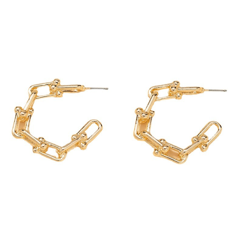 Metal C-Shaped Earrings - Vienna Verve Collection by Planderful