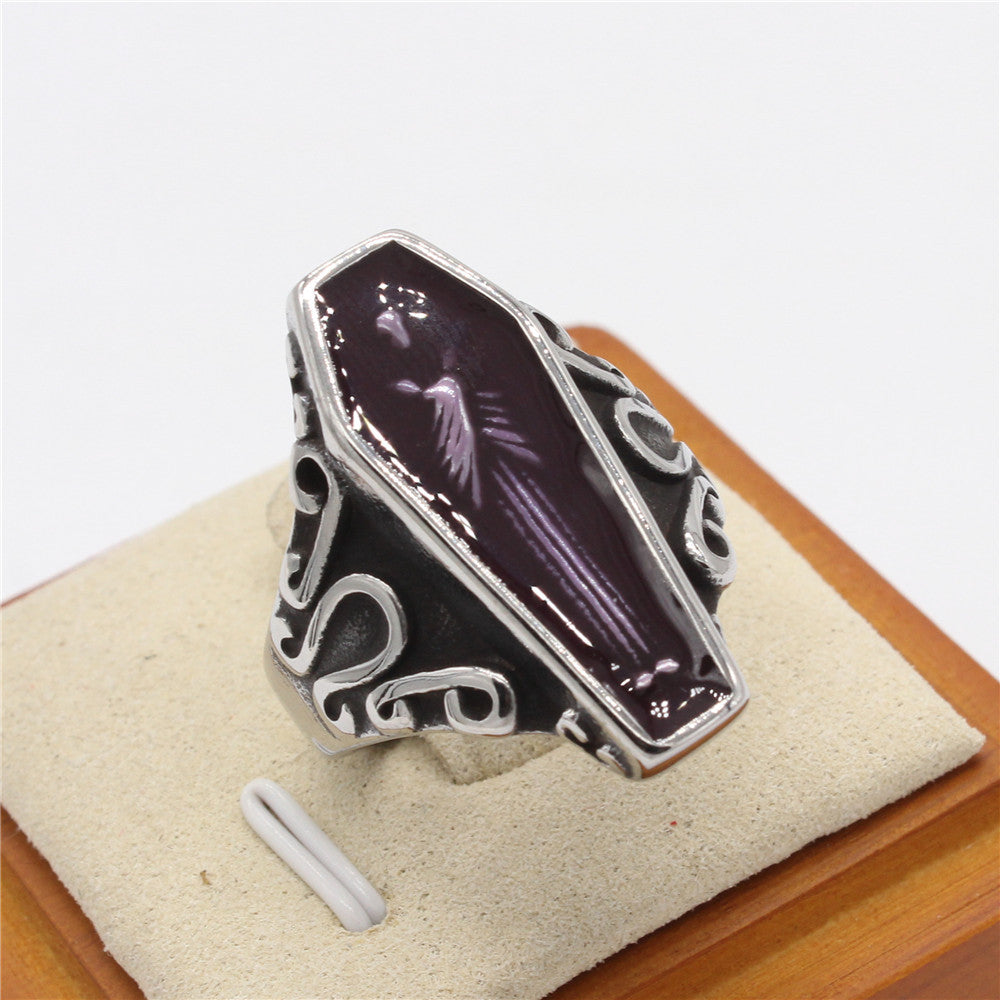 Mummy Coffin Titanium Steel Ring for Men