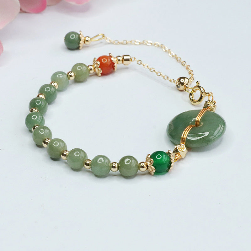 Jade Bracelet with Sterling Silver Clasp - Fortune's Favor Collection