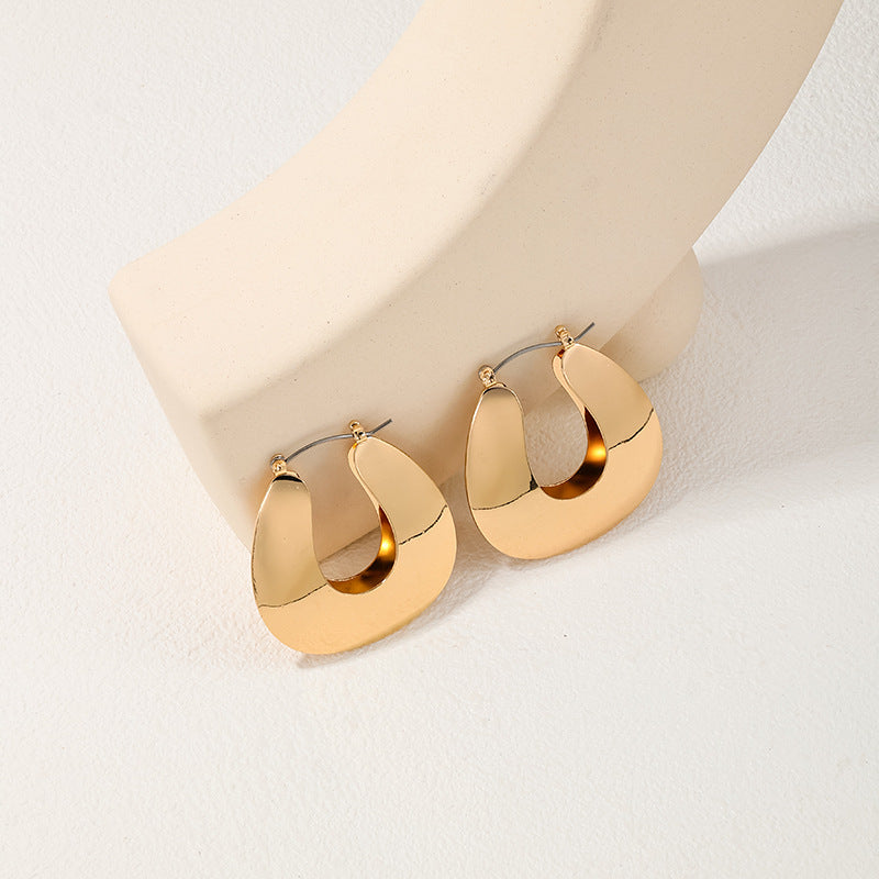 Exaggerated Geometry Metal Ring Earrings Set for Women - Vienna Verve Collection