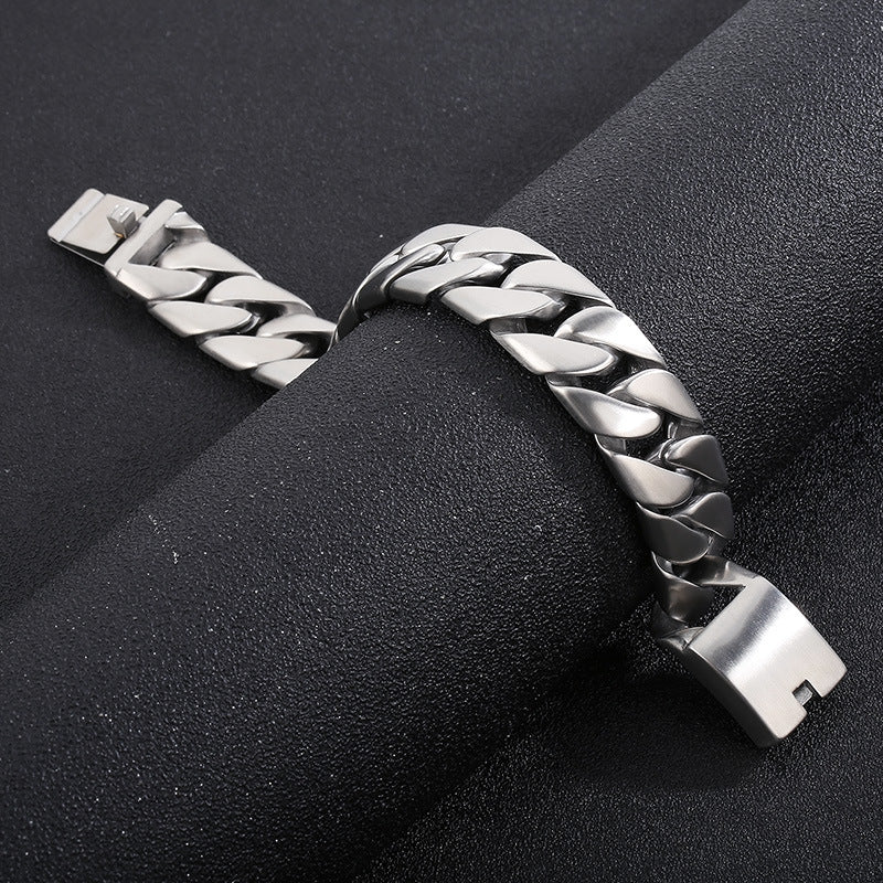 Stylish 20mm Cuban Link Bracelet in Titanium Steel for Men - Wholesale Stainless Steel Jewelry