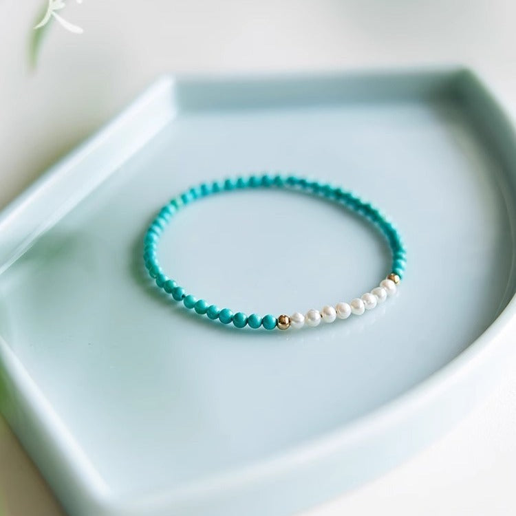 Fortune's Favor Turquoise and Pearl Women's Bracelet