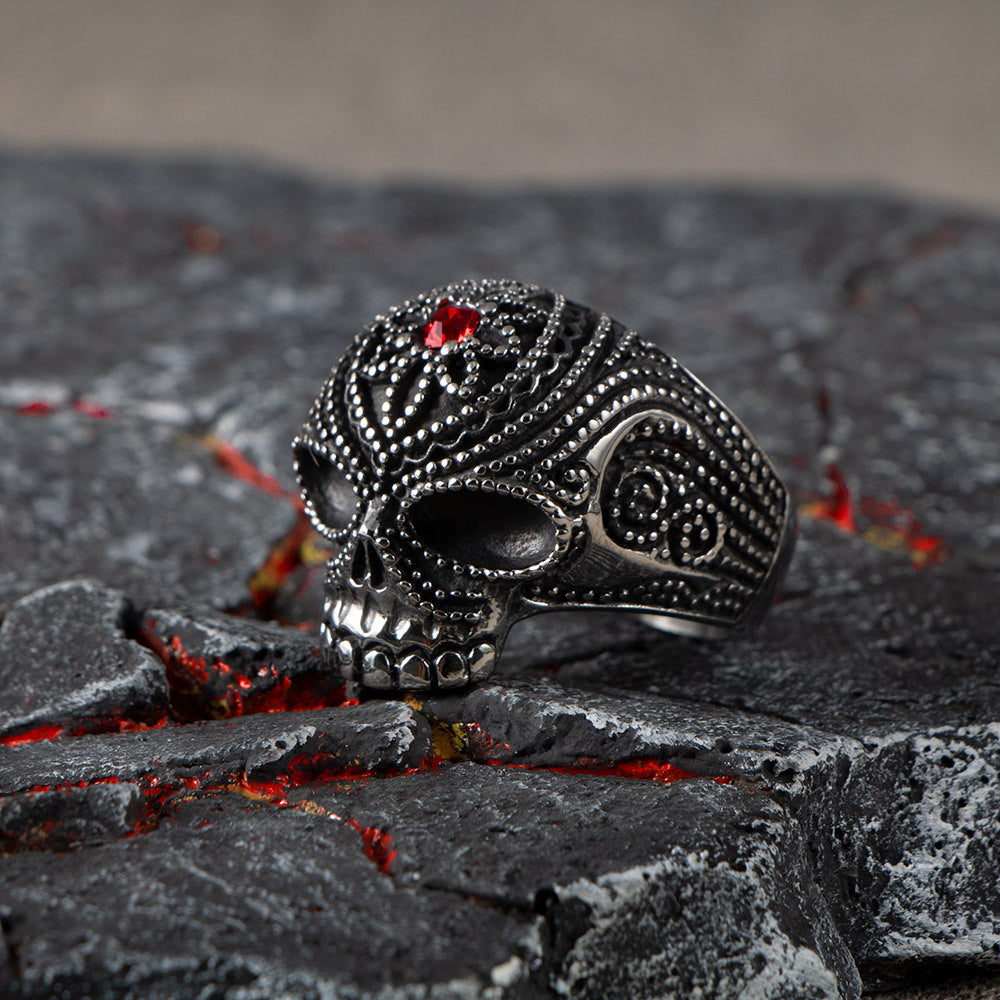 Titanium Steel Skull Ghost Head Ring for Men – Exaggerated Nightclub Jewelry in Sizes 7-12