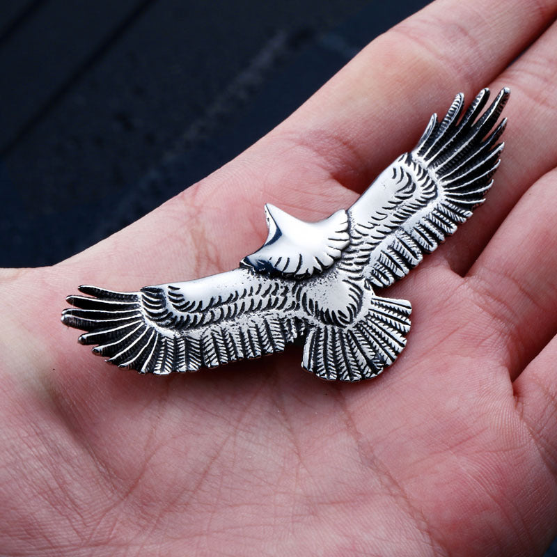 Vintage Titanium Steel Eagle Pendant Necklace for Men - Stylish Retro Jewelry by Planderful