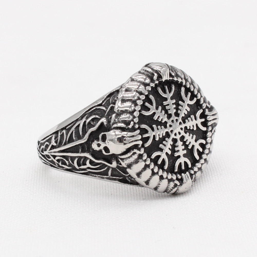 Personalized Retro Viking Celtic Titanium Steel Ring for Men - Wholesale Jewelry