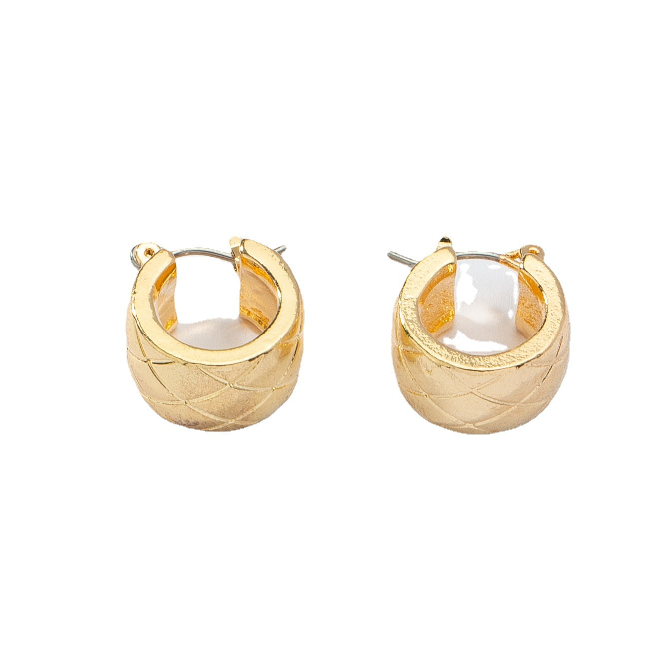 Gold Smooth Circular French Earrings - Vienna Verve Collection