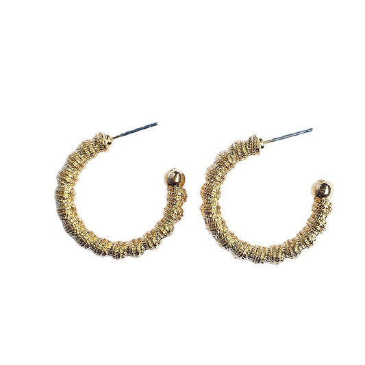 Fashionable C-Shaped Earrings in Metal Alloy - Vienna Verve Collection