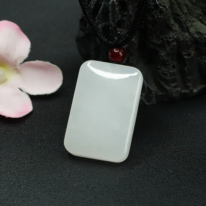 Exquisite Natural Hotan Jade Sterling Silver Pendant - Fortune's Favor Collection