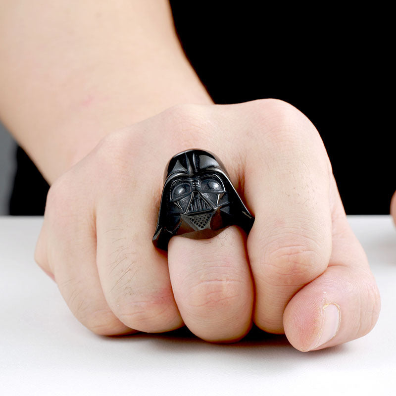 Wholesale Stainless Steel Darth Vader Mask Ring for Men – Electroplated Film and Television Inspired Jewelry