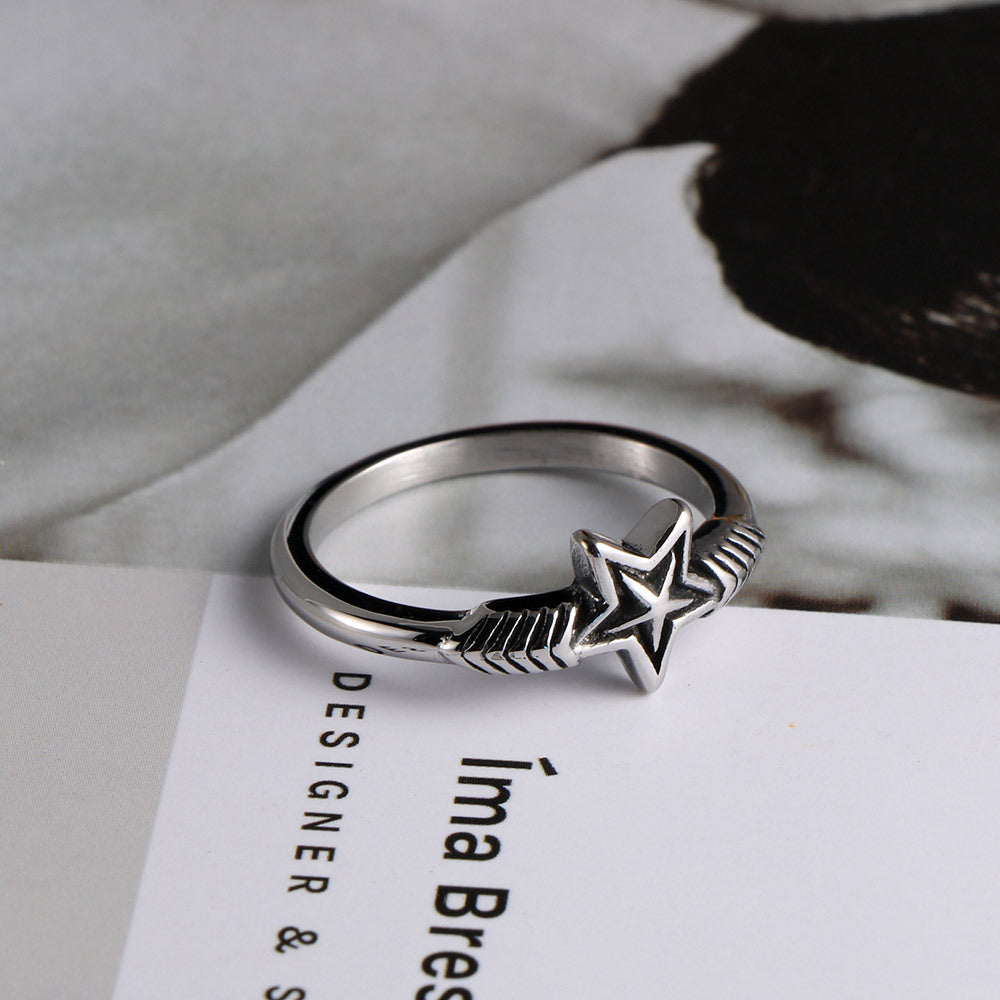 Celestial Elegance: Personalized Fashion Star Rings for Women & Classic Retro Titanium Steel Rings for Men