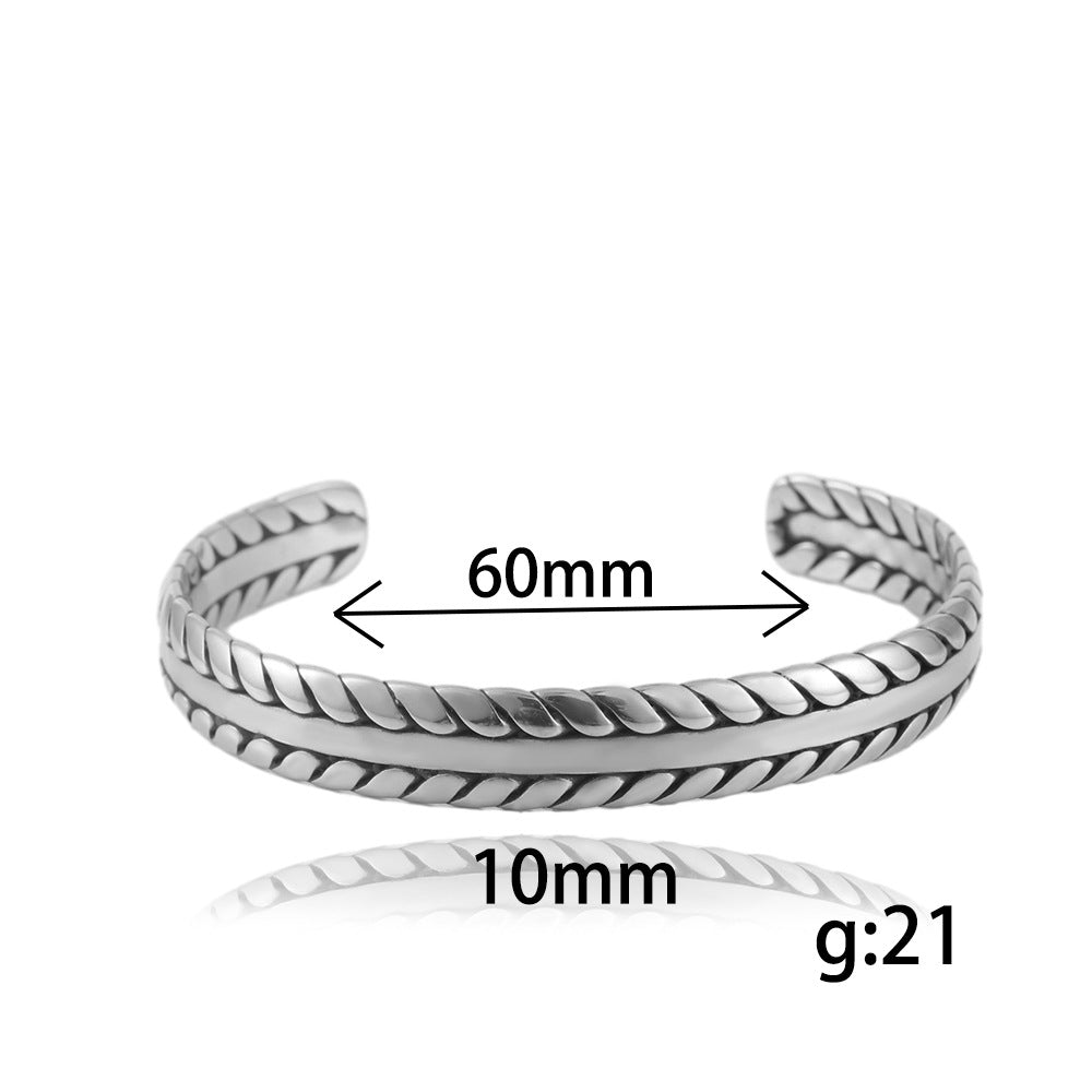 Titanium Steel Woven Bracelet for Men – Modern Fashion Statement in Stainless Steel