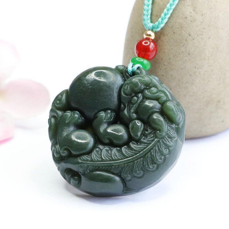 Green Dragon Jade Pendant Necklace - Fortune's Favor Collection