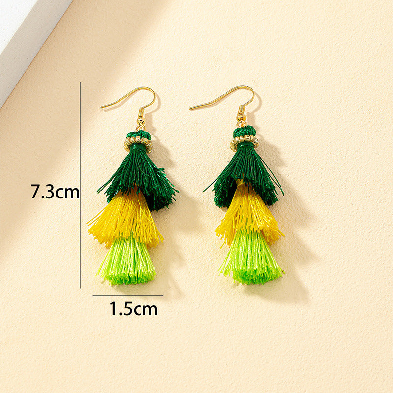 Luxurious Vienna Verve Metal Tassel Earrings with Celebrity Charm