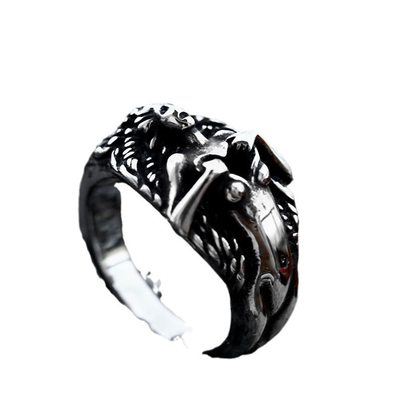 Retro Gothic Titanium Steel Men's Ring - Wholesale Venus Muse Collection