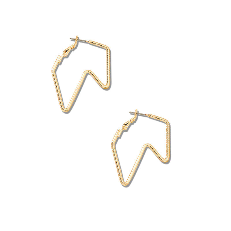 Lightning Strike Geometric Metal Earrings - Vienna Verve Collection