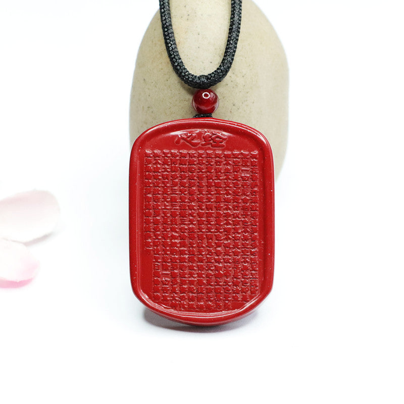 Sacred Heart Purple Gold Sand Pendant with Cinnabar Stone