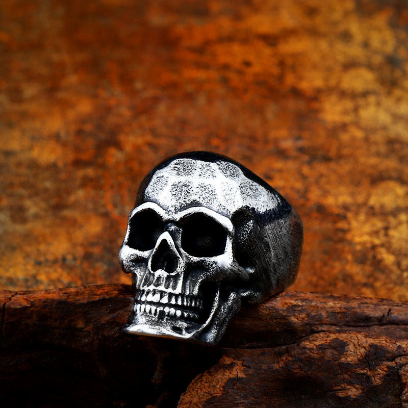 Men's Retro Titanium Steel Skull Ring - Wholesale European and American Jewelry