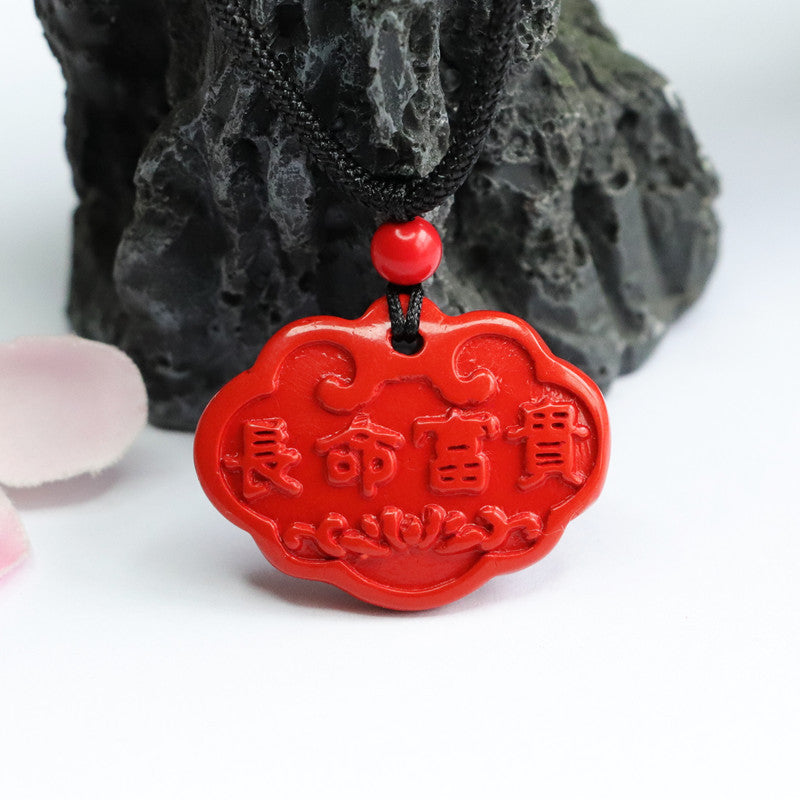 Vermilion Sand Pendant for Prosperity and Longevity