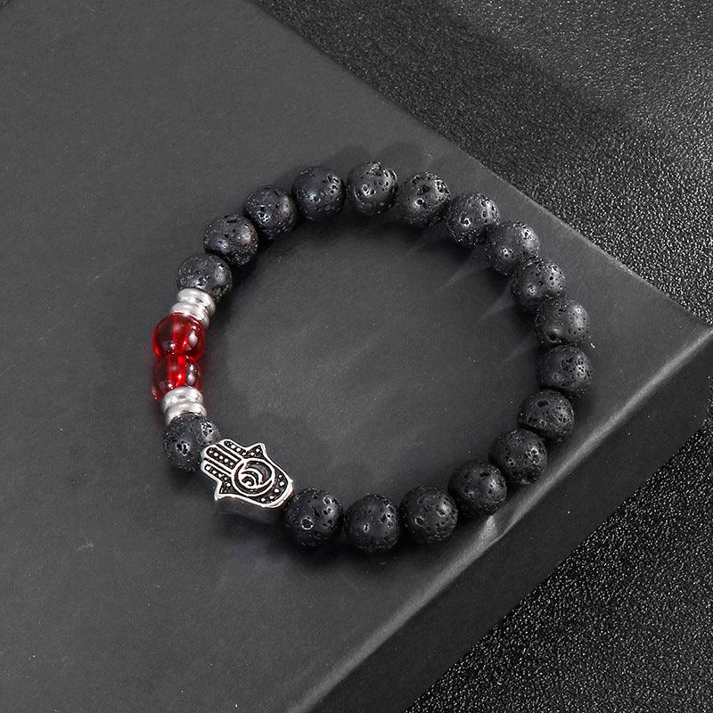 Men's Volcanic Stone Buddha Bead Bracelet by Planderful Collection