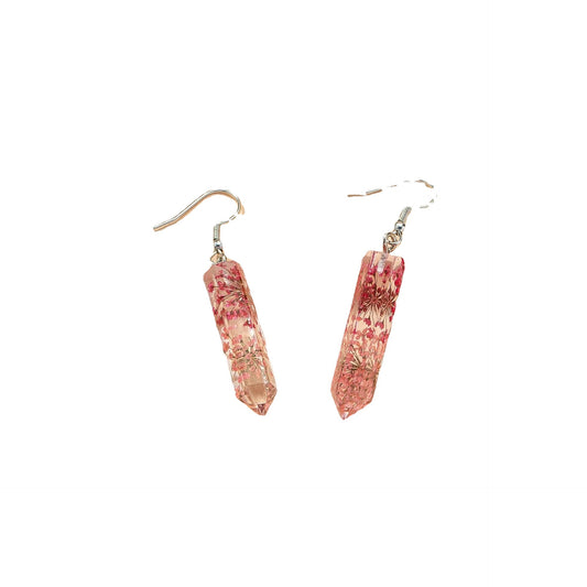 Rose Red Crystal Resin Earrings - Elegant Vienna Verve Collection