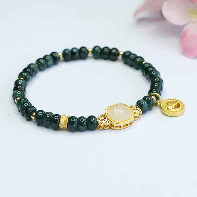 Dragon Year Sterling Silver Jade Bracelet