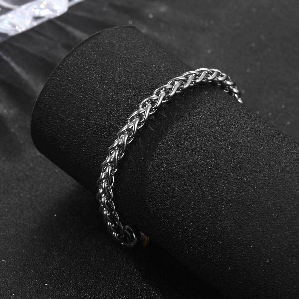 Titanium Steel Gold-Plated Twist Bracelet for Trendy Men - Hip-Hop Fashion Accessory