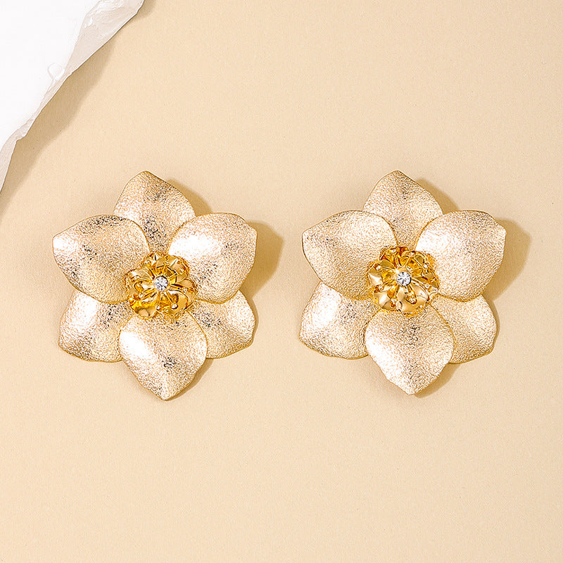 Extravagant French Floral Earrings with Hip-Hop Vibes