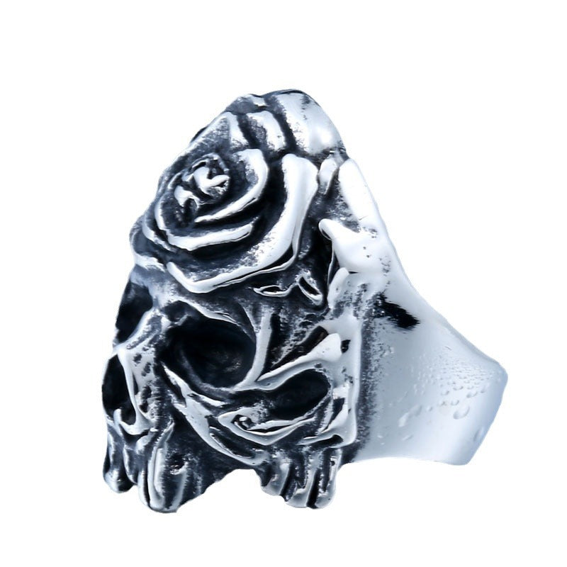 Men's Bold Titanium Steel Skull Ring - A Statement of Strength and Attitude