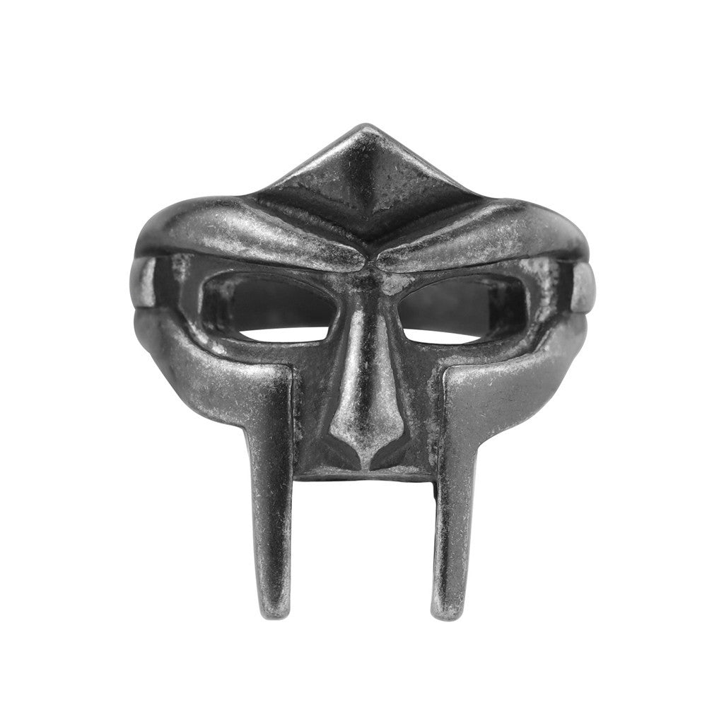 Spartan Knight Mask Titanium Steel Ring for Men