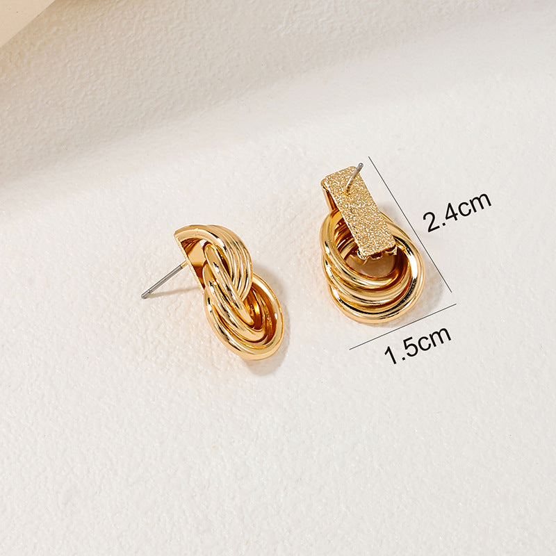 European and American Style Metal Earrings Set for Women