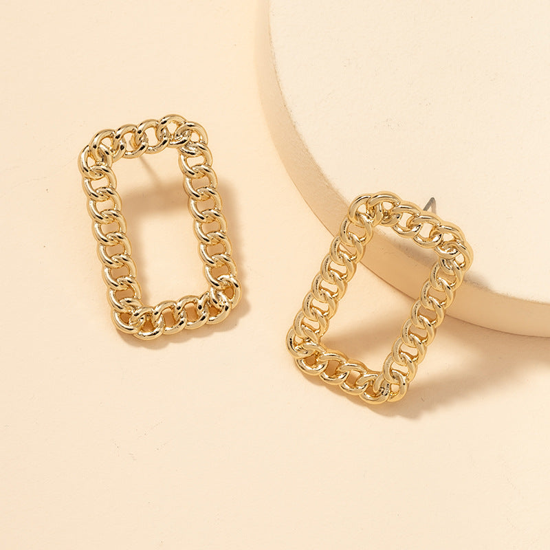 Extravagant Geometric Chain Earrings with a European Touch - Vienna Verve Collection