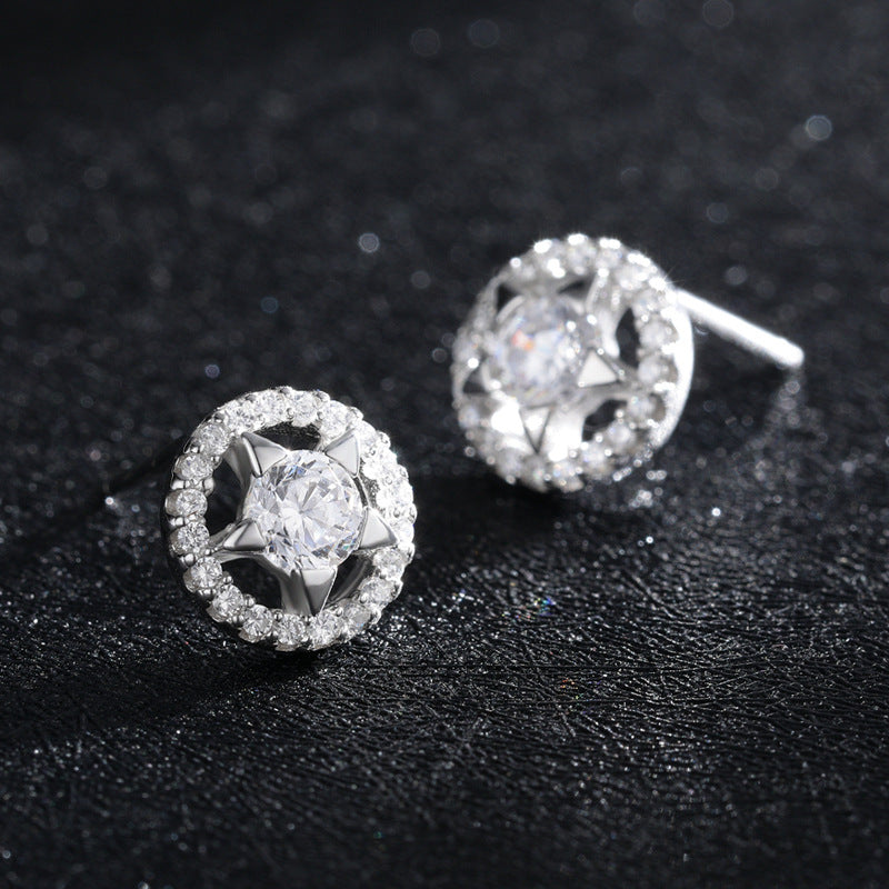 Starlight Sterling Silver Zircon Earrings