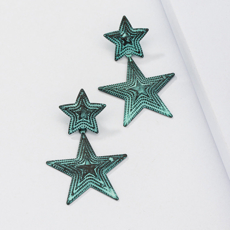 Retro Pentagram Earrings - Vienna Verve Collection Piece