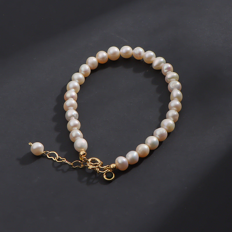 Elegant French Design Freshwater Pearl Bracelet for Women