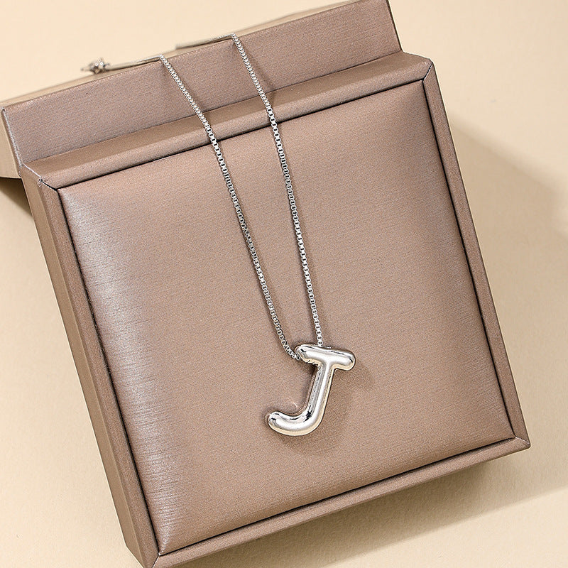 Versatile Vienna Verve Letter Pendant Necklace with Metal Chain