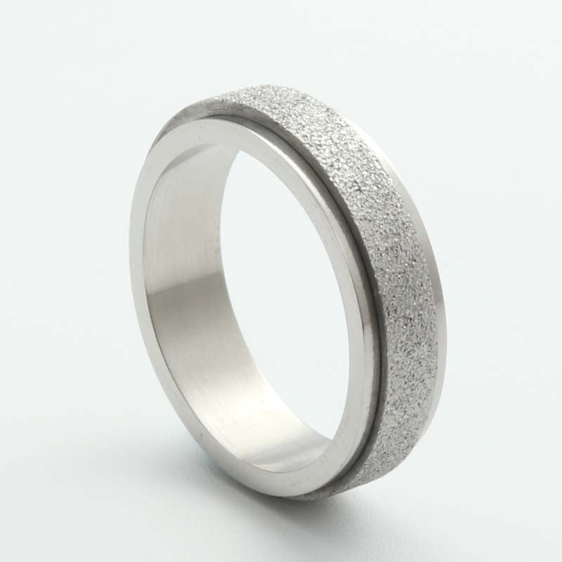 Titanium Steel Matte Rotating Ring for Men - Retro and Trendy Stainless Steel Accessory