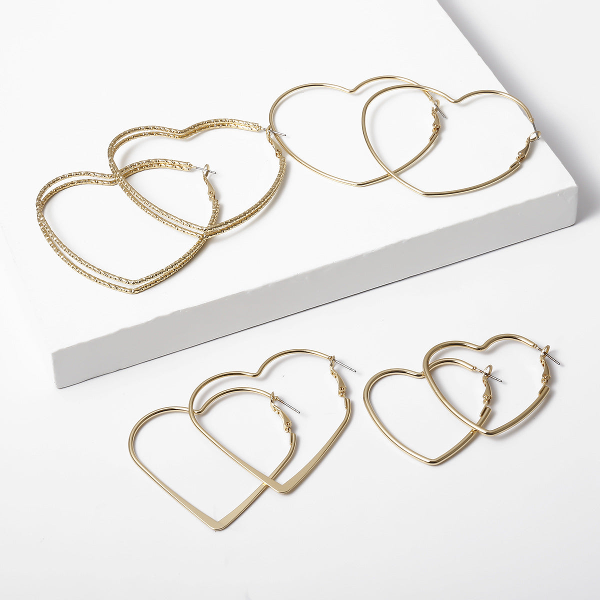 Heart Shaped Hollow Set Earrings for Women - Vienna Verve Collection