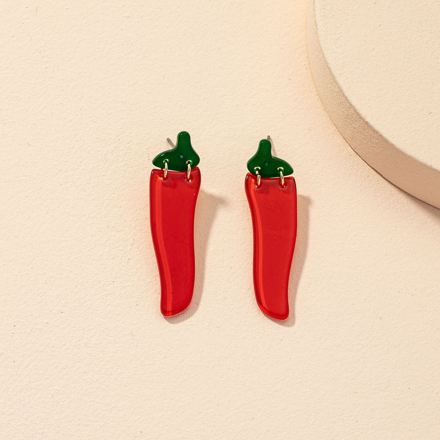 Exaggerated Red Pepper Earrings Set - Vienna Verve Collection