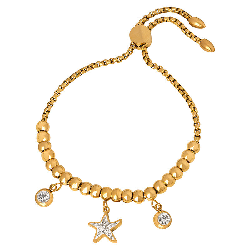 Zircon-Embellished Starfish Hand Bracelet from Planderful Collection