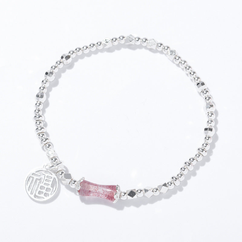 Luxurious Sterling Silver Crystal Beaded Bracelet