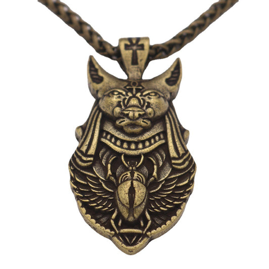 Egyptian Anubis Gold Pendant Necklace - Norse Legacy Collection