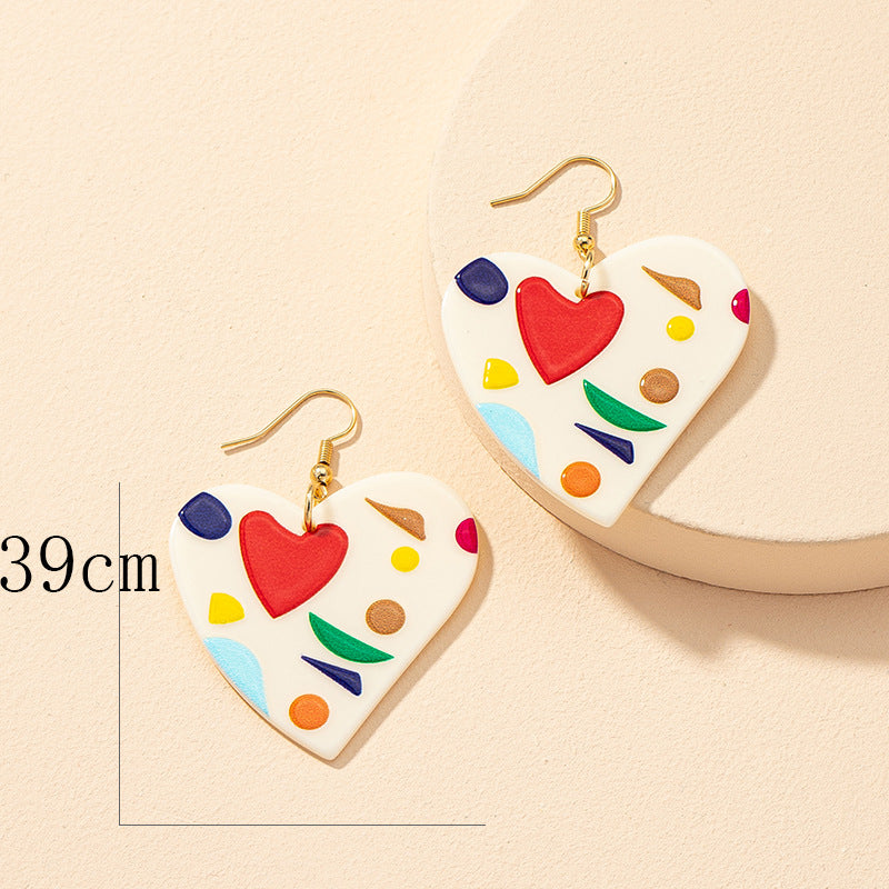 Heartfelt Summer Vibes Acrylic Paint Earrings from Planderful Vienna Verve Collection