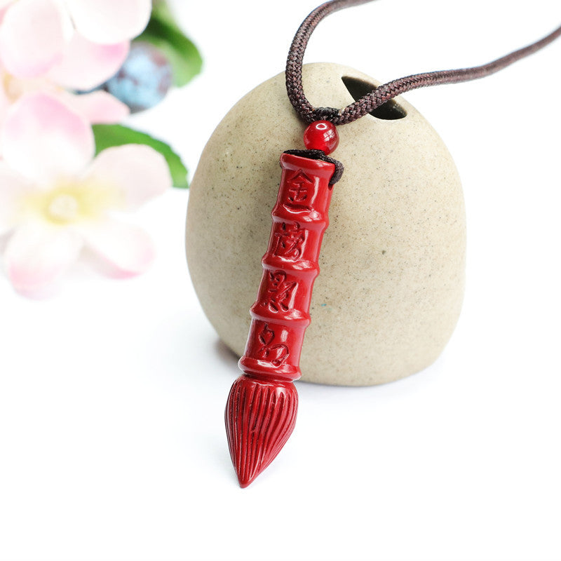 Cinnabar Brush Pendant Purple Gold Sand Pendant