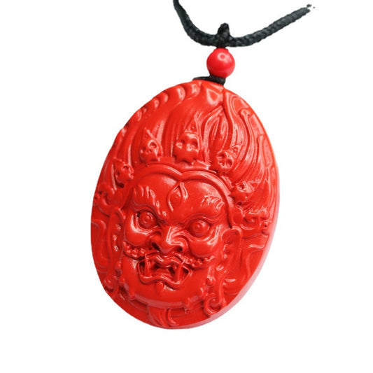 Zhong Kui Red Sand Pendant with Cinnabar Stone