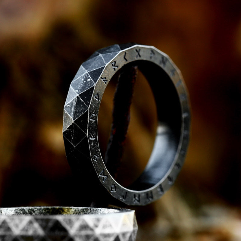 Personalized Viking Letter Titanium Steel Ring for Men - A Fusion of South Korean and Japanese Fashion