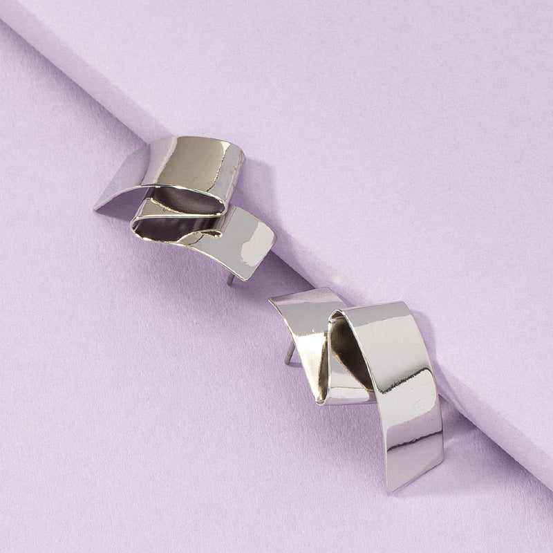 Geometric Distortion Metal Earrings from the Vienna Verve Collection