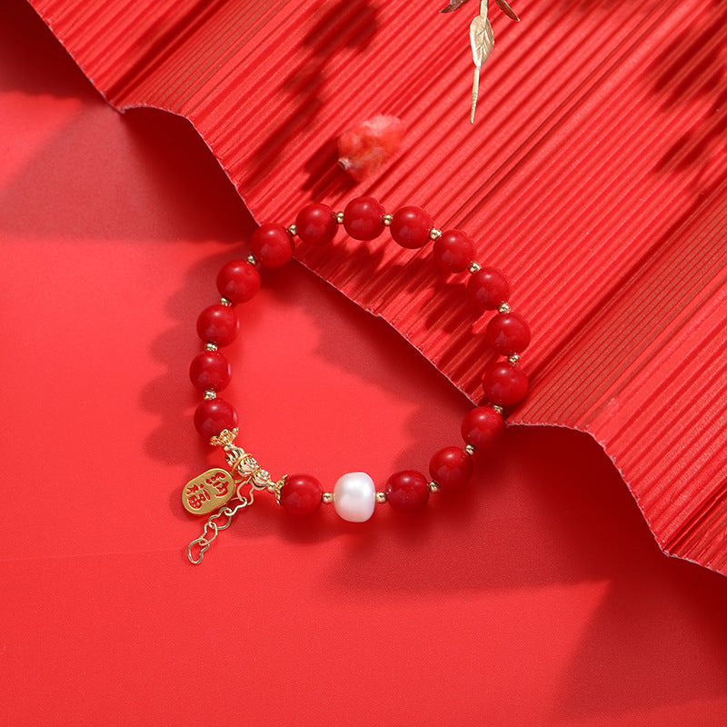 Festive Red Stone Bracelet for Prosperity and Blessings