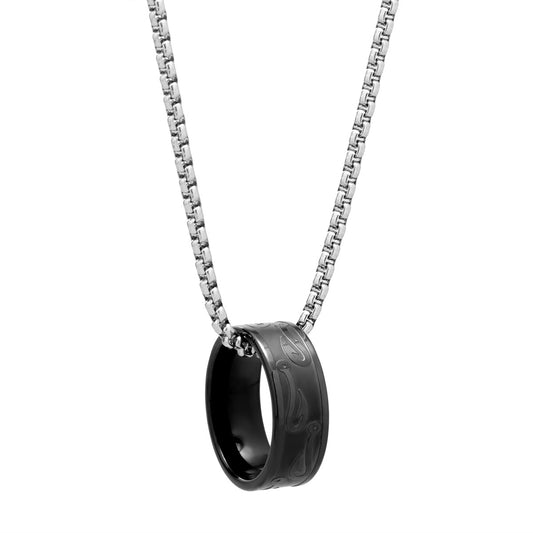 Versatile Men's Pearl Chain Necklace with Fish Hook Pendant