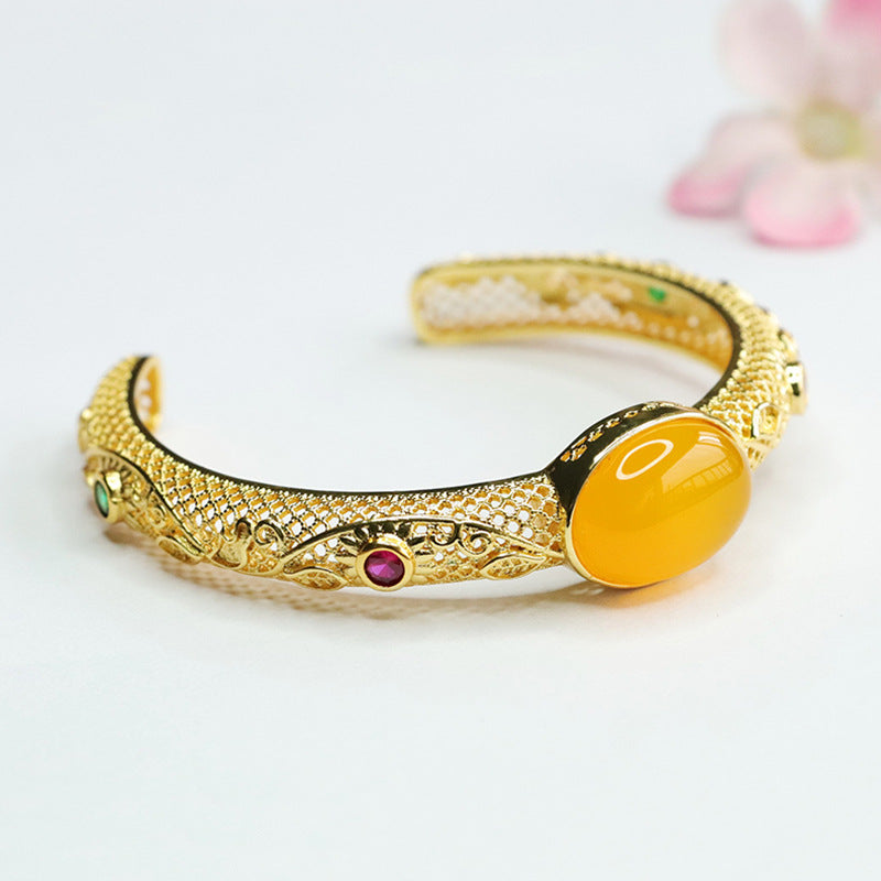 Golden Chalcedony Ethnic Style Bracelet