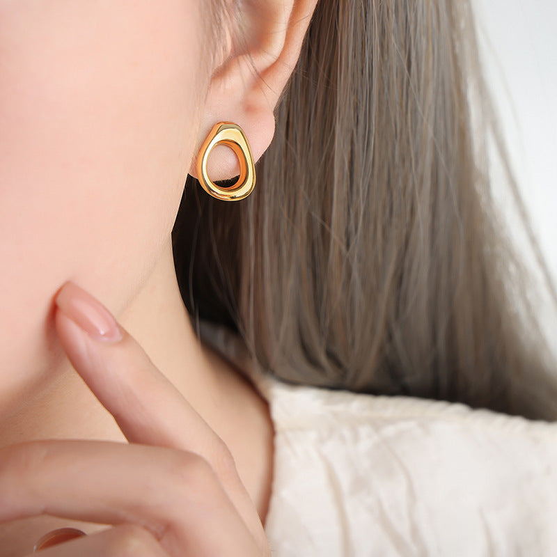 18K Gold Plated Geometric Water Droplet Earrings